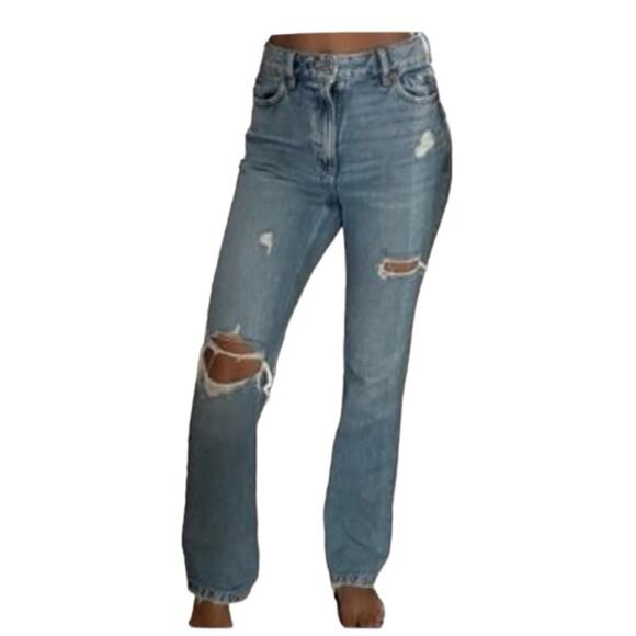 Garage Denim 90s Boyfriend Jeans Size 23 Distressed High Waist Cut Knee - Picture 12 of 12